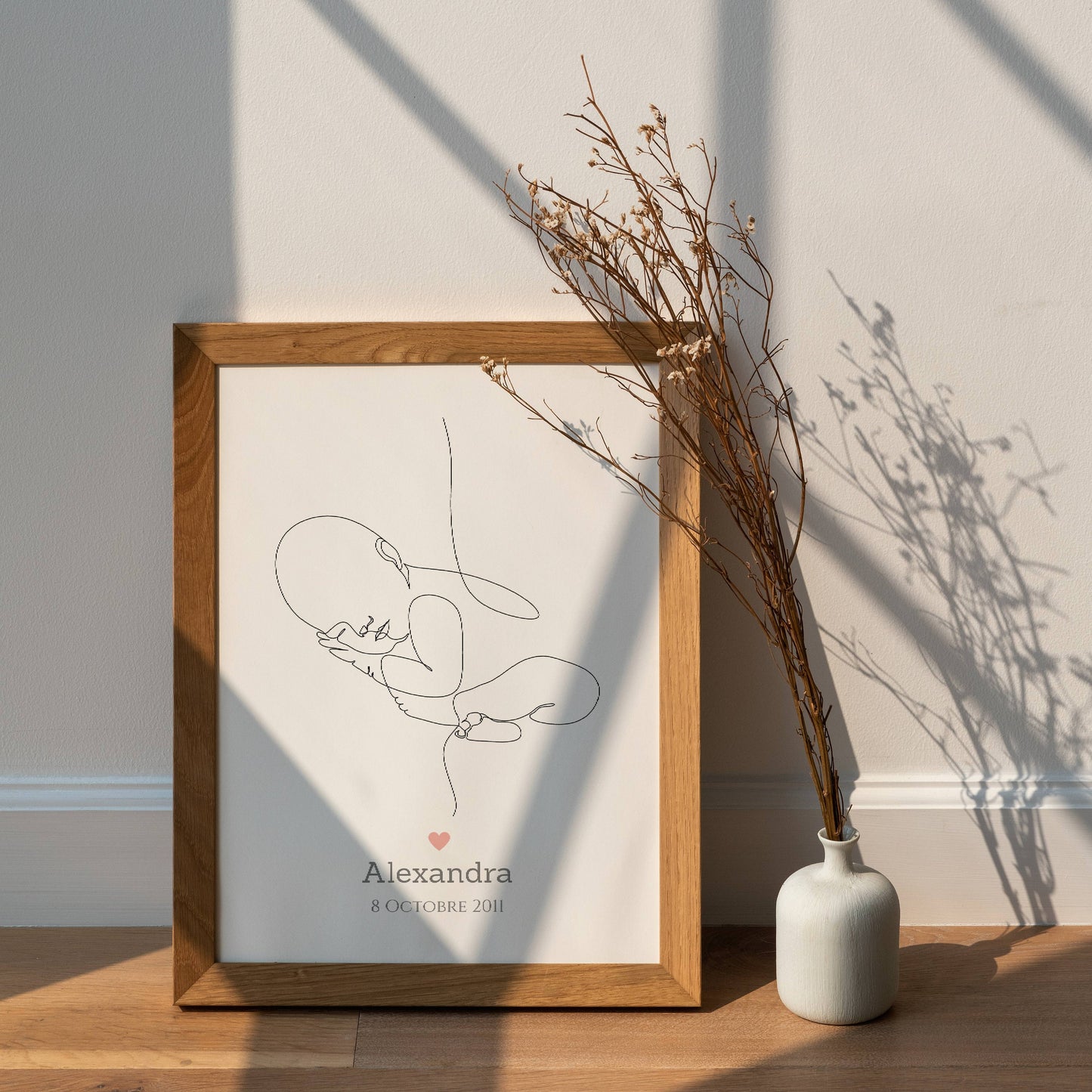 Affiche naissance minimaliste - affiche naissance bébé single line par Le Temps des Paillettes - Le Temps des Paillettes