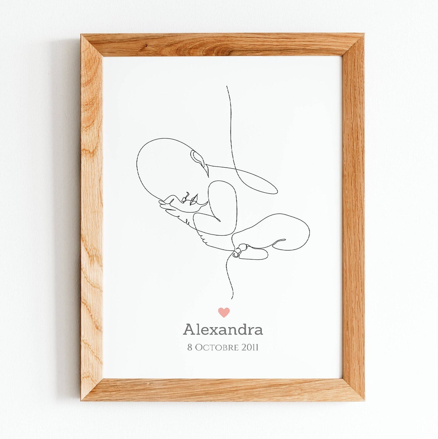 Affiche naissance minimaliste - affiche naissance bébé single line par Le Temps des Paillettes - Le Temps des Paillettes
