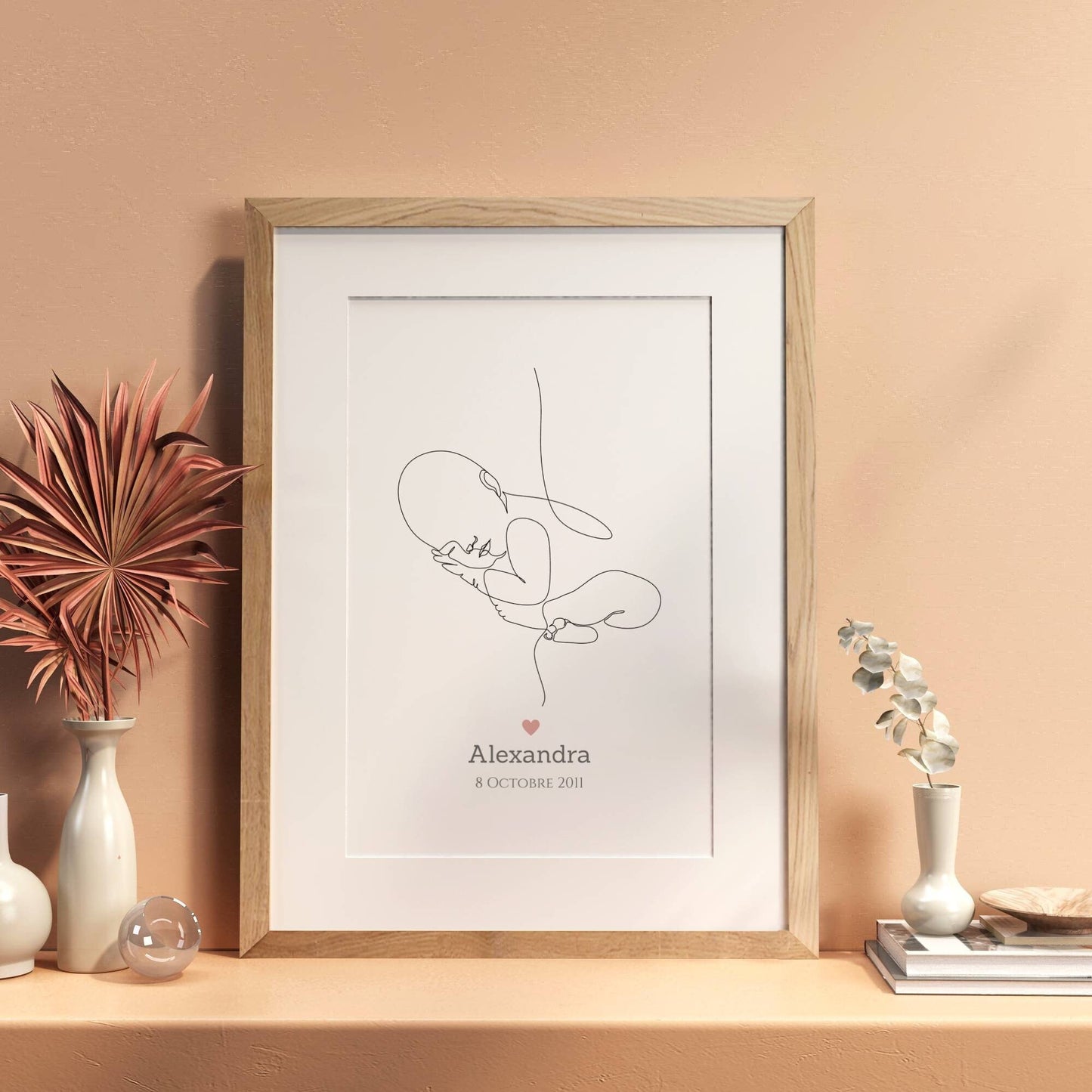 Affiche naissance minimaliste - affiche naissance bébé single line par Le Temps des Paillettes - Le Temps des Paillettes