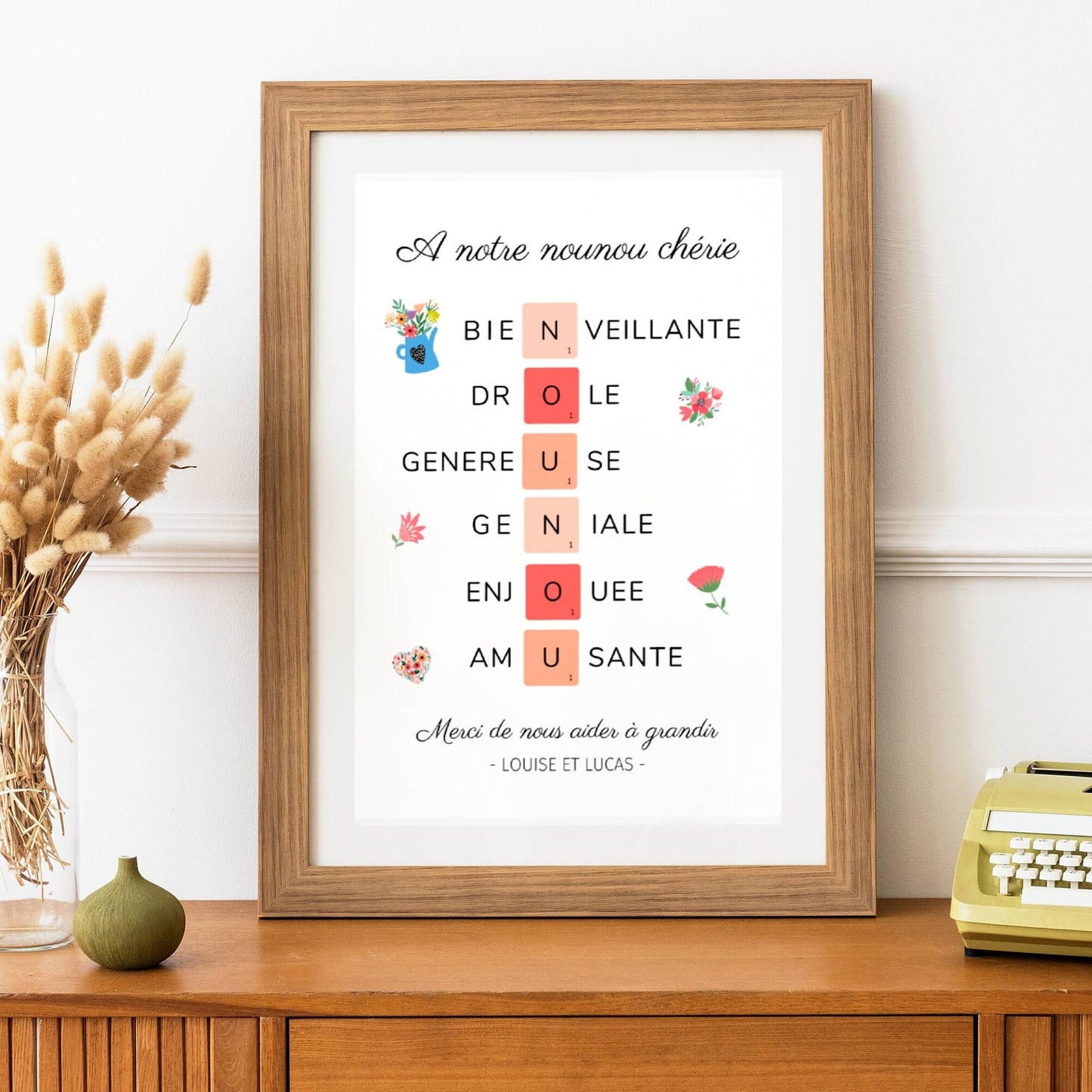 Affiche nounou personnalisée - Affiche nounou définition - affiche qualité nounou par Le Temps des Paillettes - Le Temps des Paillettes