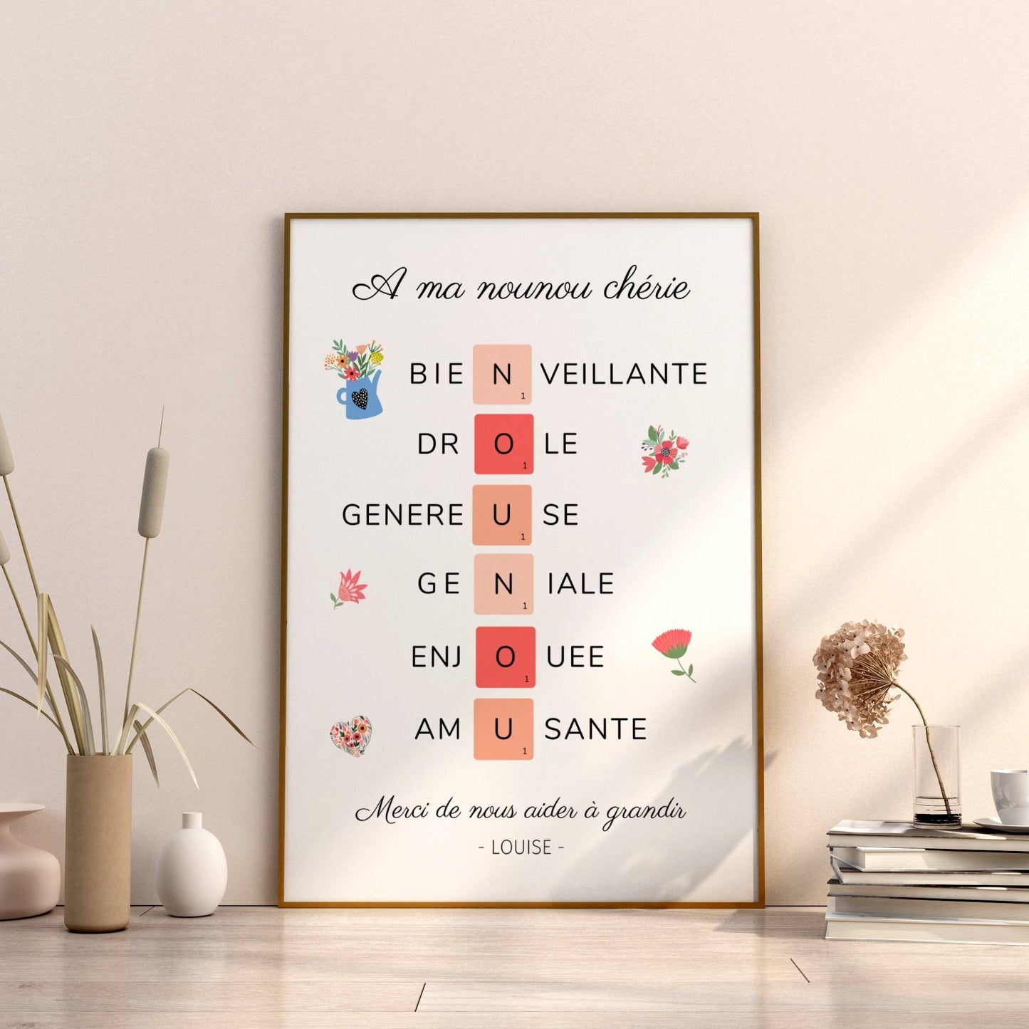 Affiche nounou personnalisée - Affiche nounou définition - affiche qualité nounou par Le Temps des Paillettes - Le Temps des Paillettes