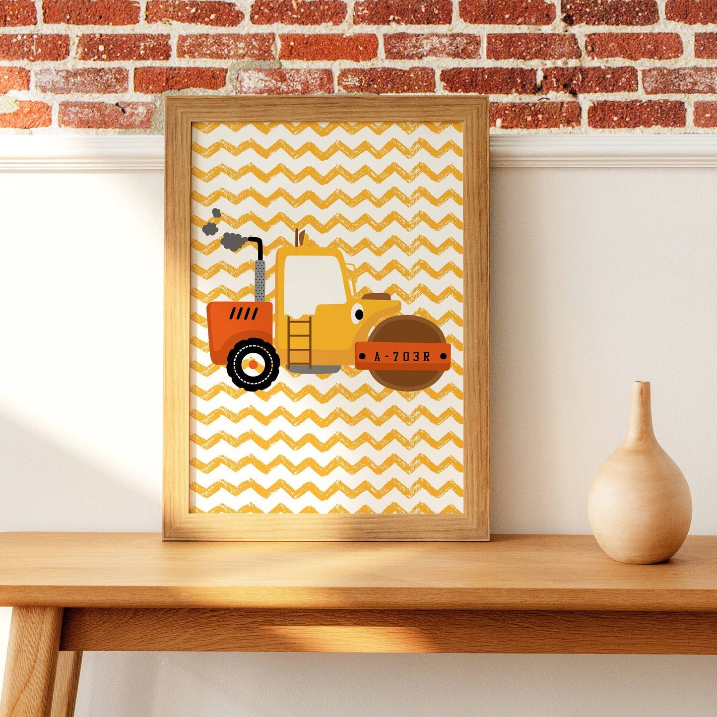 affiche enfant engins de chantier, affiche enfant véhicules, affiche enfant voitures, affiche enfant camions par Le Temps des Paillettes - Le Temps des Paillettes