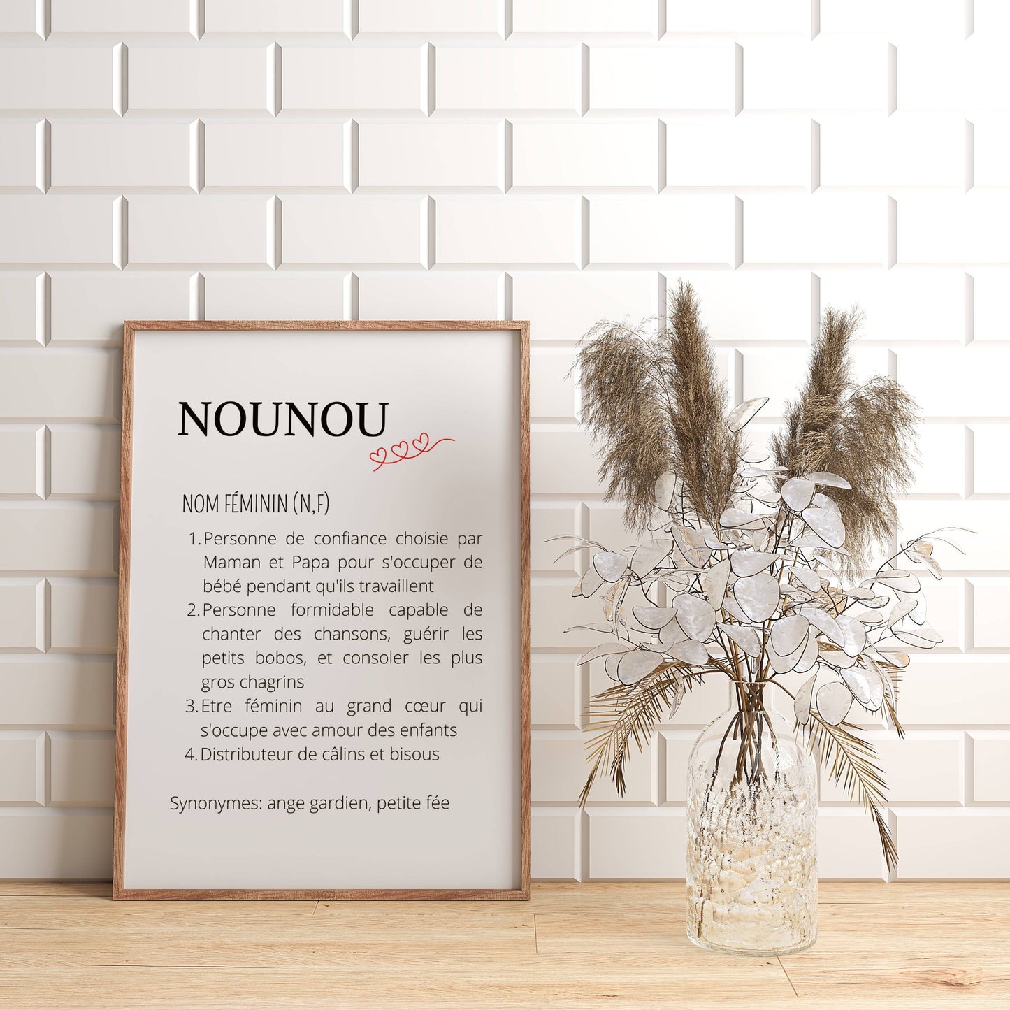 Affiche Définition nounou - Cadeau pour nounou - Affiche nounou par Le Temps des Paillettes - Le Temps des Paillettes