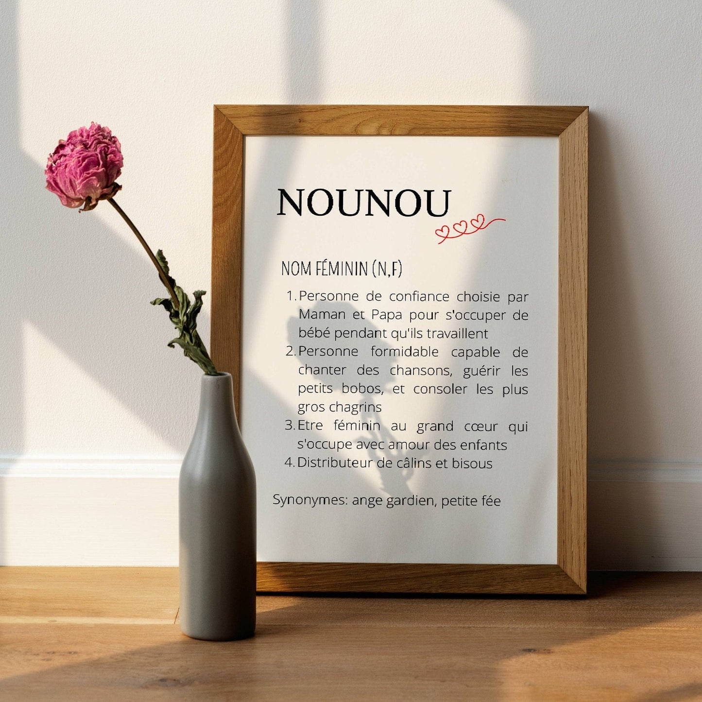 Affiche Définition nounou - Cadeau pour nounou - Affiche nounou par Le Temps des Paillettes - Le Temps des Paillettes