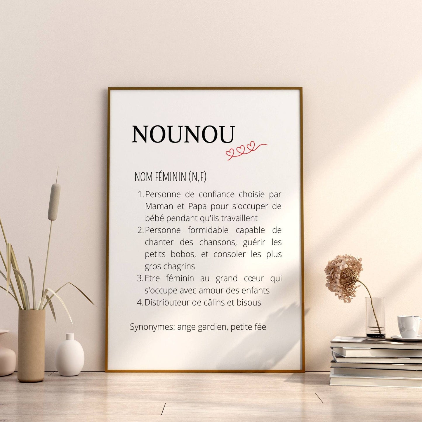 Affiche Définition nounou - Cadeau pour nounou - Affiche nounou par Le Temps des Paillettes - Le Temps des Paillettes
