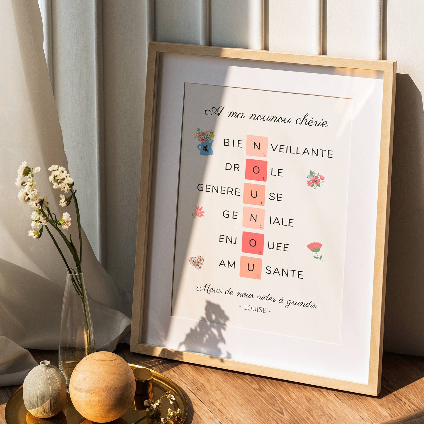 Affiche nounou personnalisée - Affiche nounou définition - affiche qualité nounou par Le Temps des Paillettes - Le Temps des Paillettes