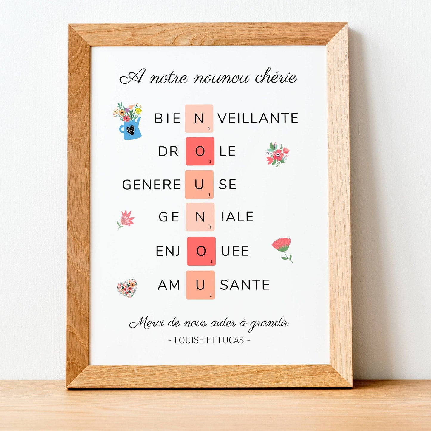 Affiche nounou personnalisée - Affiche nounou définition - affiche qualité nounou par Le Temps des Paillettes - Le Temps des Paillettes