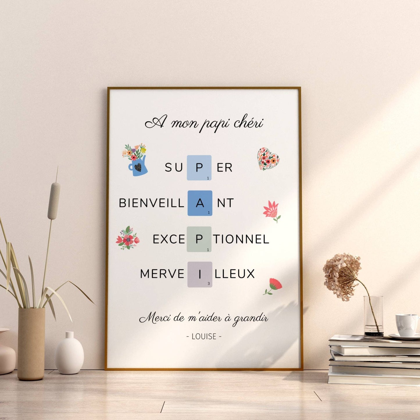 Affiche papi personnalisée - Affiche papi définition - affiche qualité papi - cadeau papy par Le Temps des Paillettes - Le Temps des Paillettes