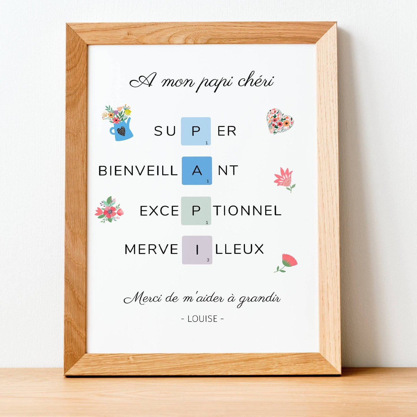 Affiche papi personnalisée - Affiche papi définition - affiche qualité papi - cadeau papy par Le Temps des Paillettes - Le Temps des Paillettes