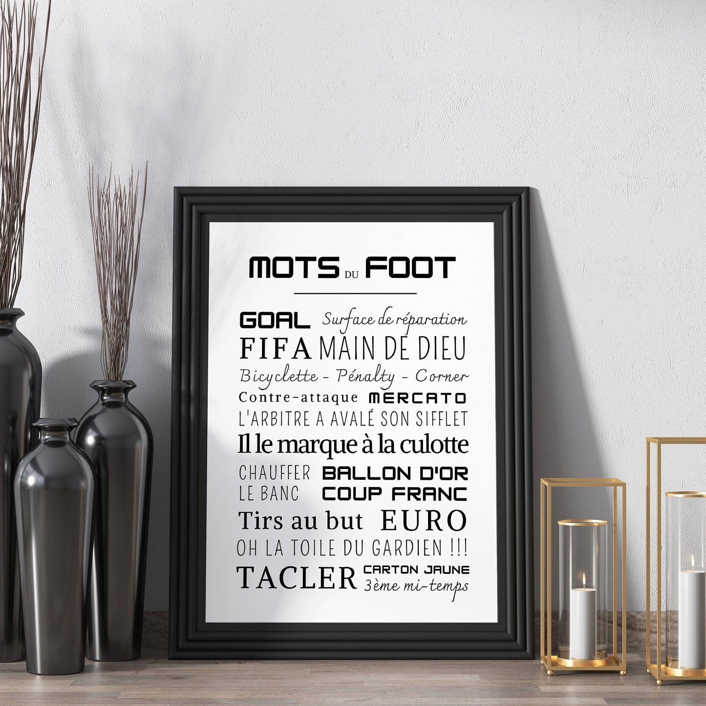 Affiche foot- Affiche mots et expressions du football - Poster football - Affiche sport à imprimer par Le Temps des Paillettes - Le Temps des Paillettes