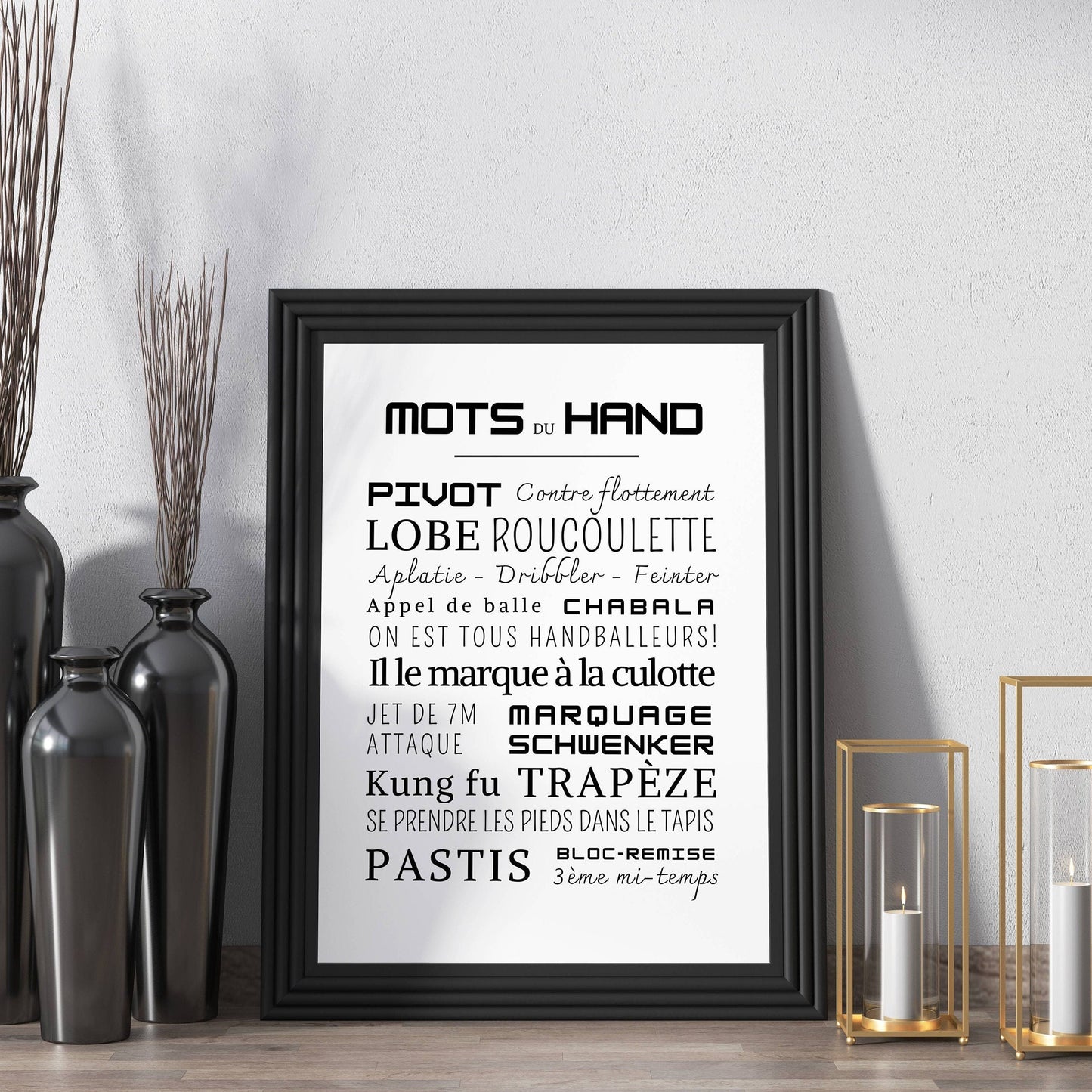 Affiche Hand - Affiche mots et expressions du Handball - Poster Handball - Affiche sport à imprimer par Le Temps des Paillettes - Le Temps des Paillettes