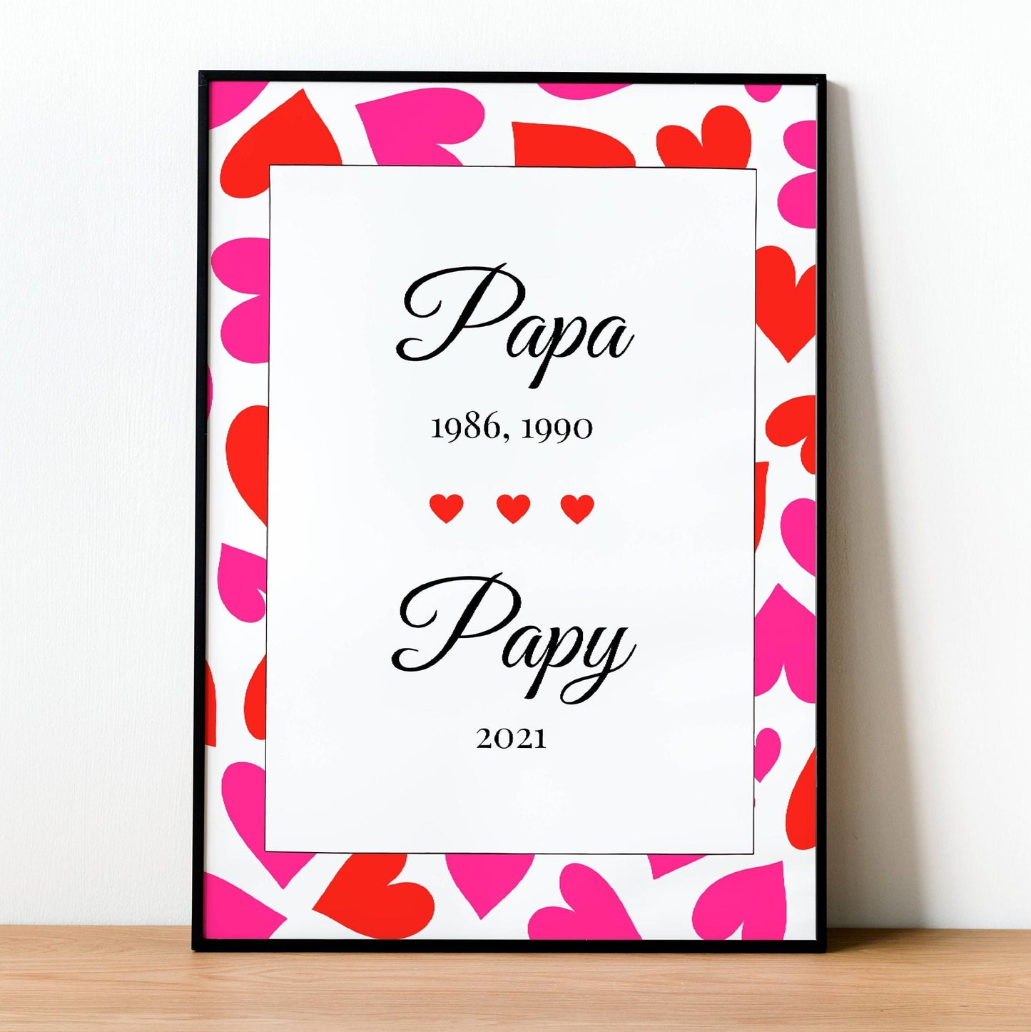 Affiche papy personnalisée - cadeau noël famille personnalisé - Poster papi personnalisé par Le Temps des Paillettes - Le Temps des Paillettes