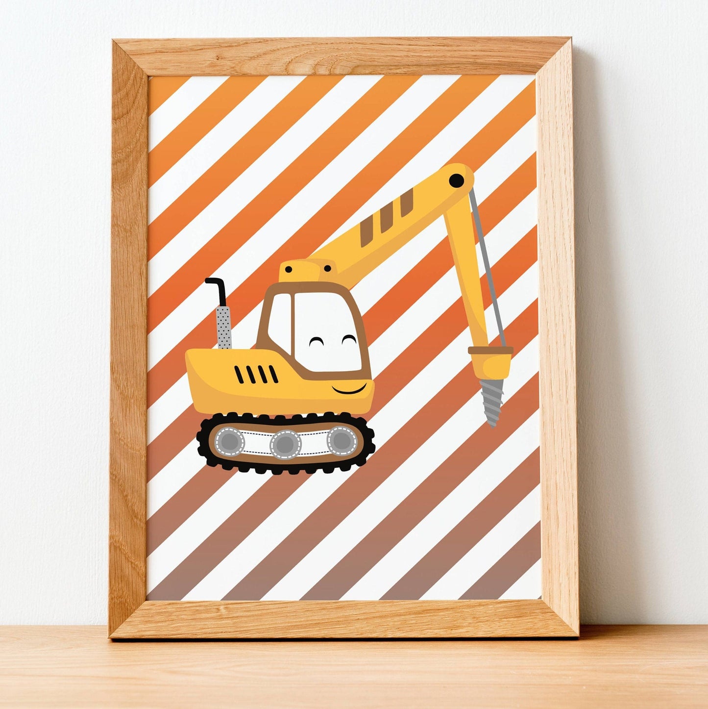affiche enfant engins de chantier, affiche enfant véhicules, affiche enfant voitures, affiche enfant camions par Le Temps des Paillettes - Le Temps des Paillettes