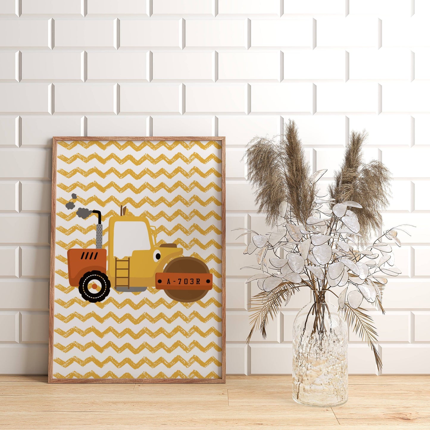 affiche enfant engins de chantier, affiche enfant véhicules, affiche enfant voitures, affiche enfant camions par Le Temps des Paillettes - Le Temps des Paillettes