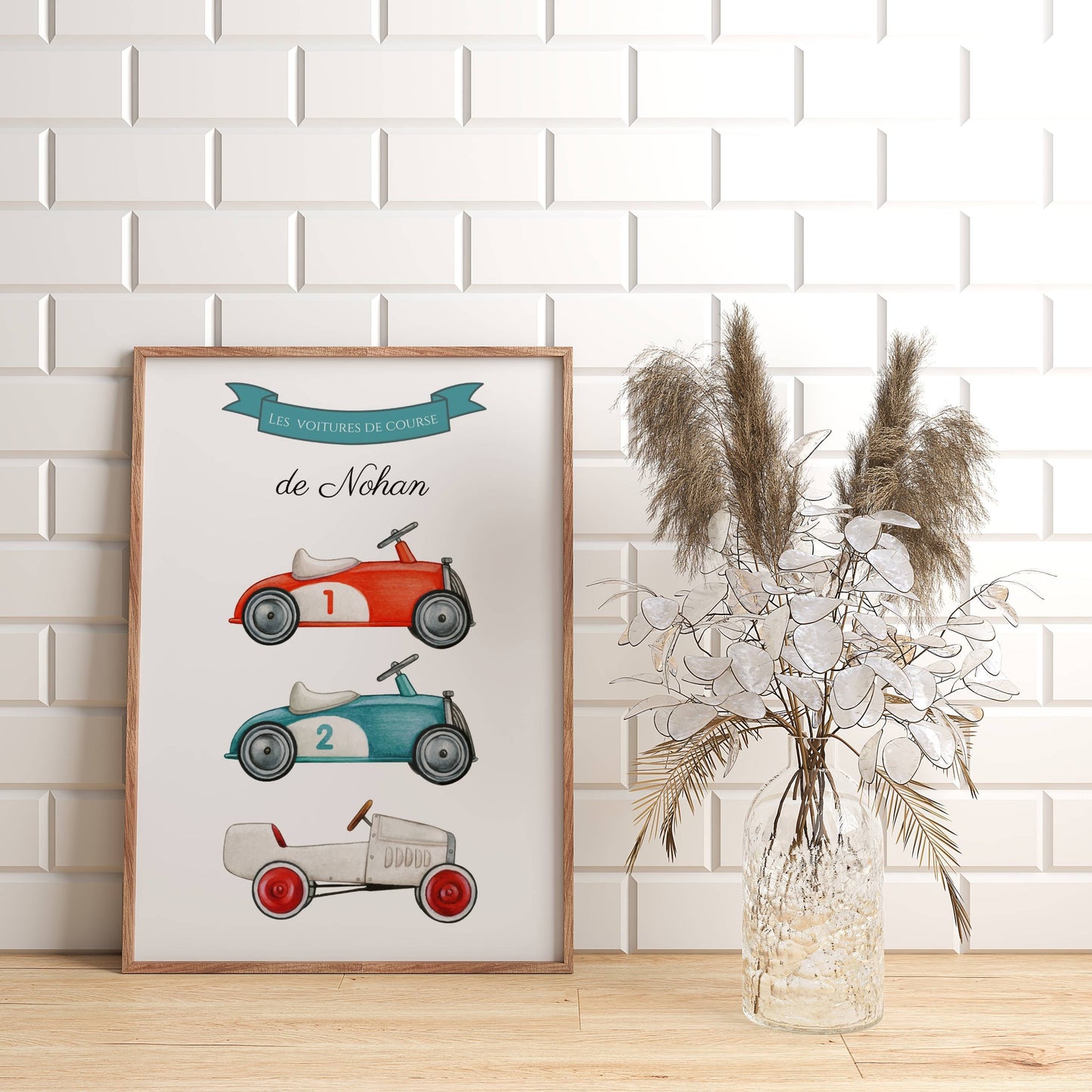 Affiche enfant voitures, affiche enfant véhicules, affiche voitures de course vintage par Le Temps des Paillettes - Le Temps des Paillettes