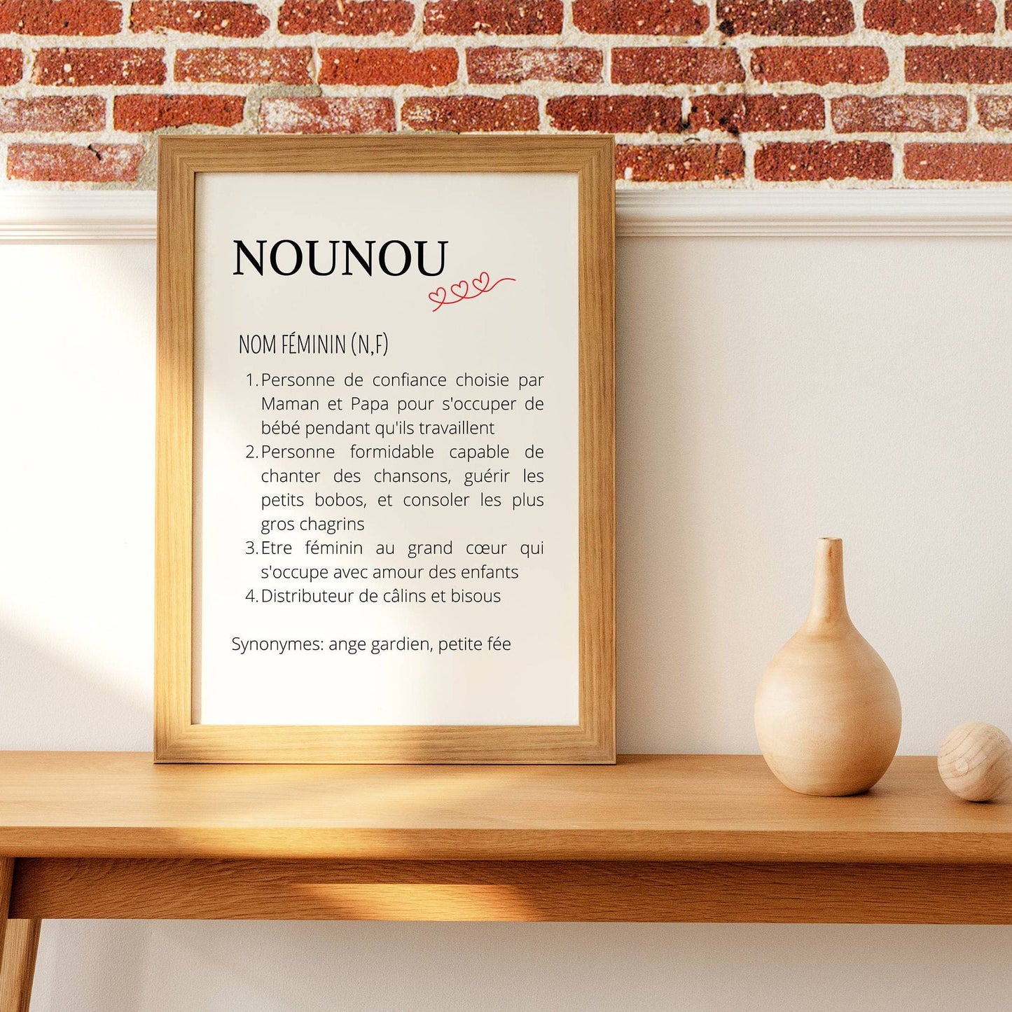 Affiche Définition nounou - Cadeau pour nounou - Affiche nounou par Le Temps des Paillettes - Le Temps des Paillettes