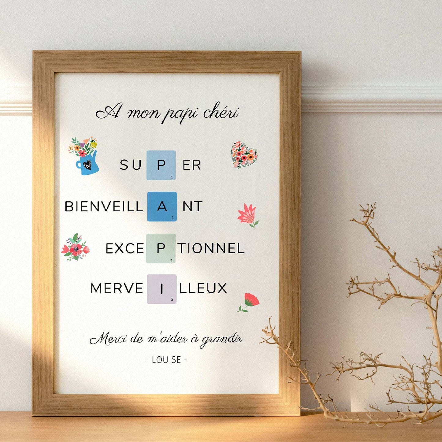 Affiche papi personnalisée - Affiche papi définition - affiche qualité papi - cadeau papy par Le Temps des Paillettes - Le Temps des Paillettes