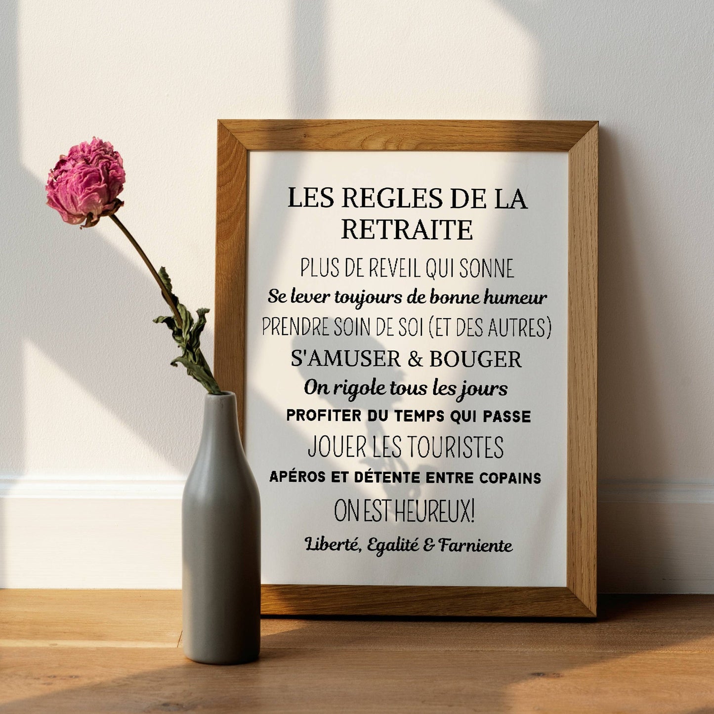 Affiche cadeau départ à la retraite - poster retraiter personnalisé par Le Temps des Paillettes - Le Temps des Paillettes