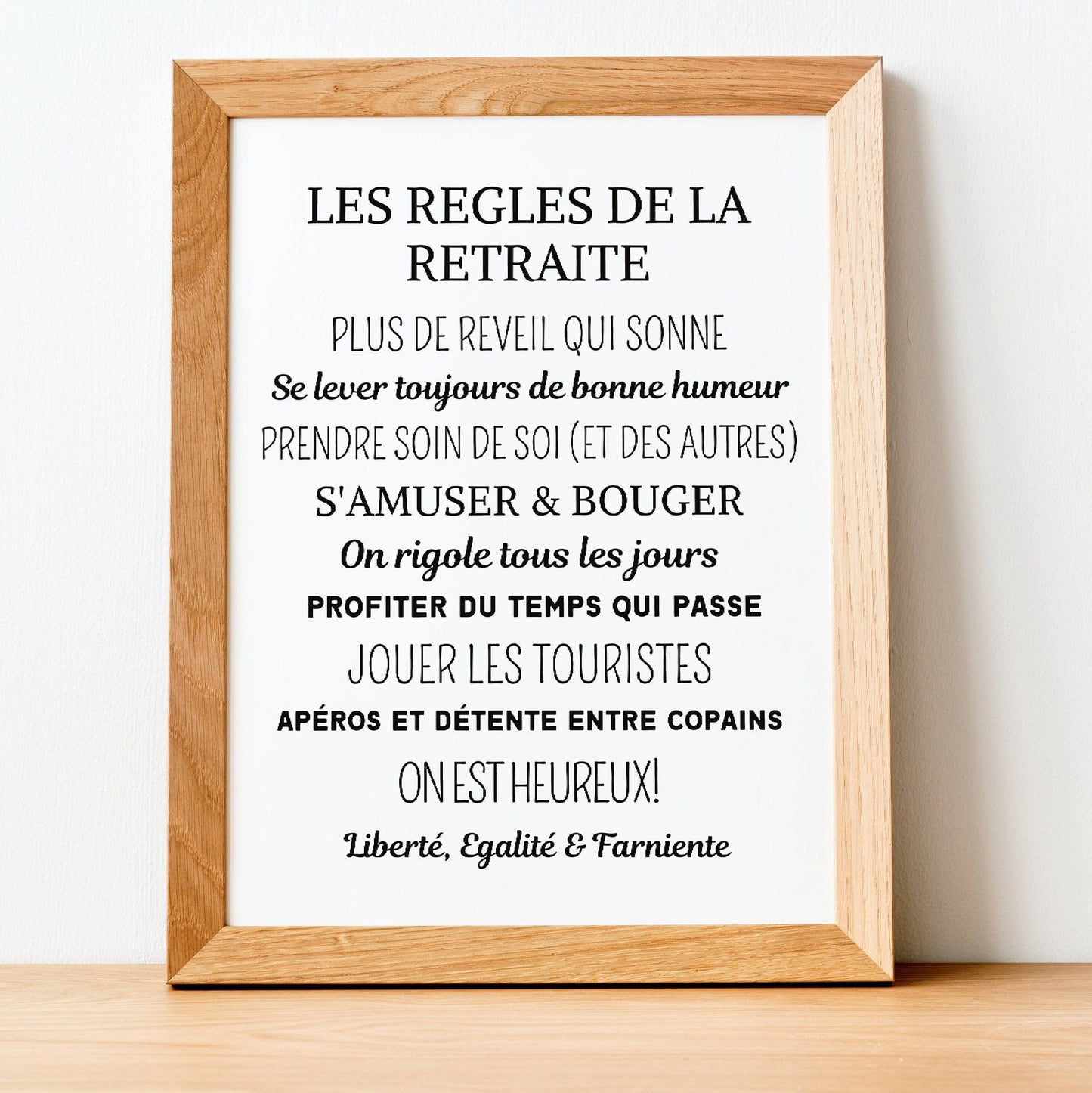 Affiche cadeau départ à la retraite - poster retraiter personnalisé par Le Temps des Paillettes - Le Temps des Paillettes