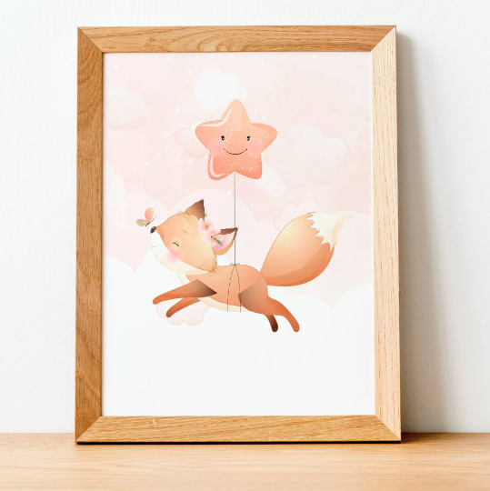 Set 3 affiches renard aquarelle pour chambre enfant - cadeau de naissance par Le temps des paillettes - Le Temps des Paillettes