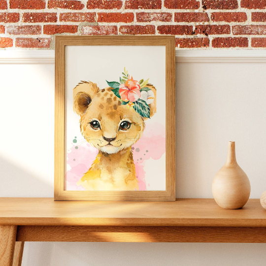 Set 3 affiches animaux de la savane pour chambre enfant - cadeau de naissance personnalisée prénom par Le temps des paillettes - Le Temps des Paillettes