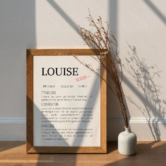 Affiche de naissance personnalisée prénom et définition - Cadeau de naissance personnalisé - Le Temps des Paillettes