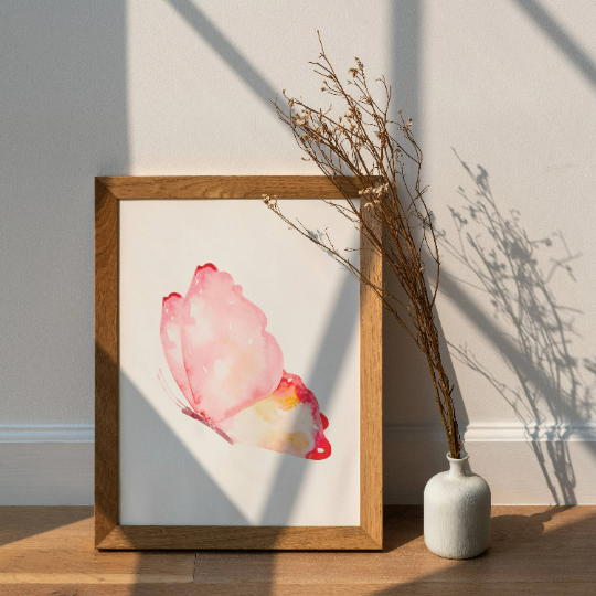 Set 3 affiches papillon aquarelle pour chambre enfant - cadeau de naissance personnalisée prénom - Le Temps des Paillettes