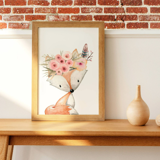 Set d'affiche animaux de la forêt aquarelle- Affiche chambre bébé renard lapin et biche - Le Temps des Paillettes