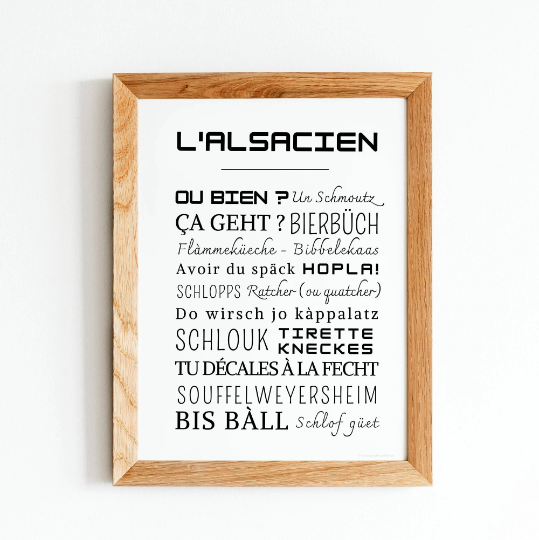 Affiche Mots Alsaciens - Poster Alsacien - Cadre mots et expressions d'Alsace par Le Temps des Paillettes - Le Temps des Paillettes