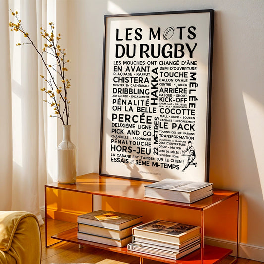Affiche rugby : les mots du rugby – une décoration sportive authentique et passionnée