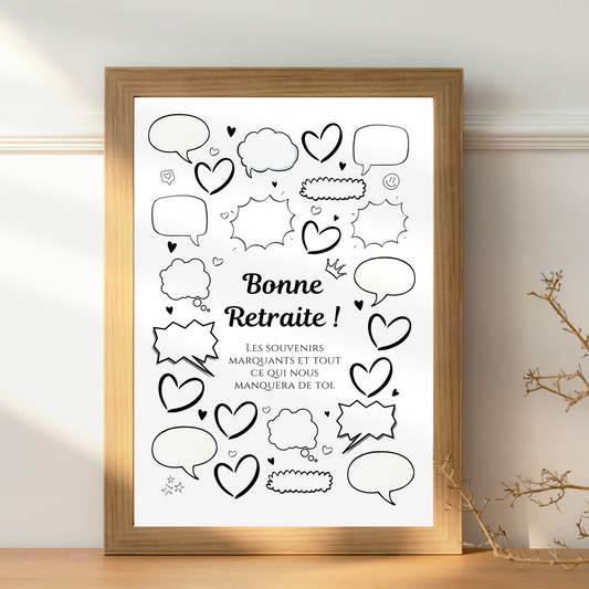 Affiche / carte à message pour départ a la retraite
