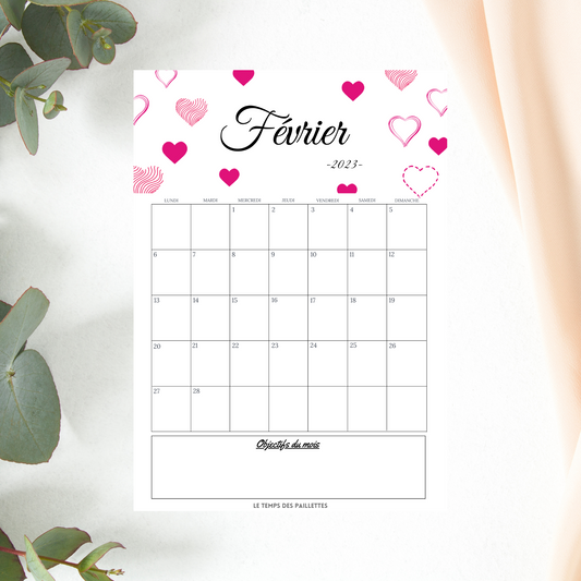 Freebie🔥 - Calendrier Février 2023 à imprimer