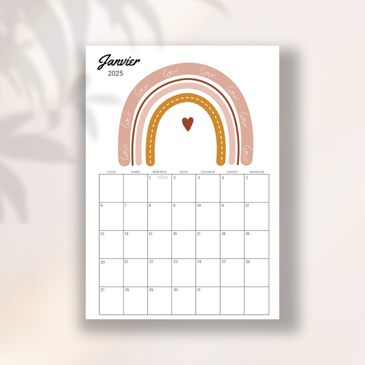Freebie - Calendrier 2025 PDF à imprimer gratuitement