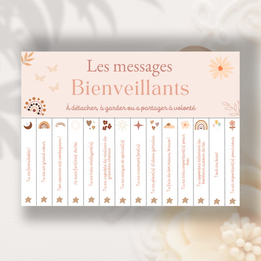 Affiche Messages Positifs Enfant à Imprimer — Bandelettes à Détacher