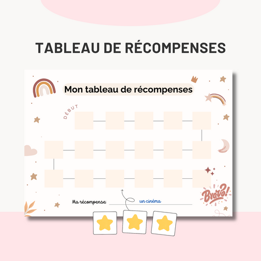 ✨ Tableau de Récompenses Montessori Gratuit à Imprimer Sans Inscription ✨