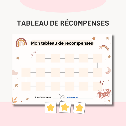 Tableau Récompenses Enfant — Un Objectif, Un Chemin d'Étoiles