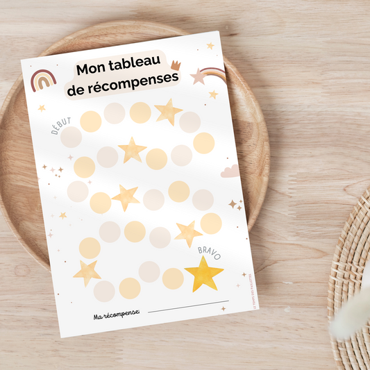 ✨ Tableau de Récompenses Enfant à Imprimer – Motivation et Autonomie au Quotidien