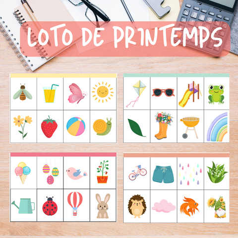 🌸🌼 Loto de printemps pour enfants : téléchargez gratuitement notre jeu DIY pour une activité amusante en famille ! 🌻🌺