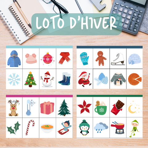 🧤 ❄️ Loto d'hiver pour enfants : téléchargez gratuitement notre jeu DIY pour une activité amusante en famille ! 🧤 ❄️