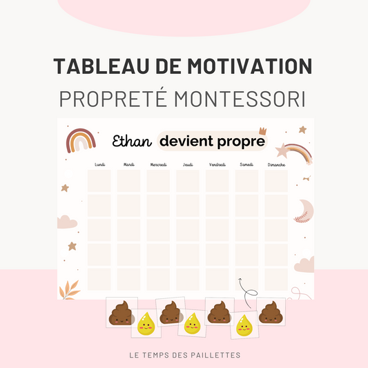 ✨ Tableau de Motivation Propreté Montessori - DIY à Imprimer ✨