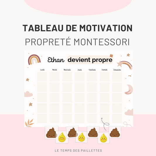 ✨ Tableau de Motivation Propreté Montessori - DIY Gratuit à Imprimer ✨