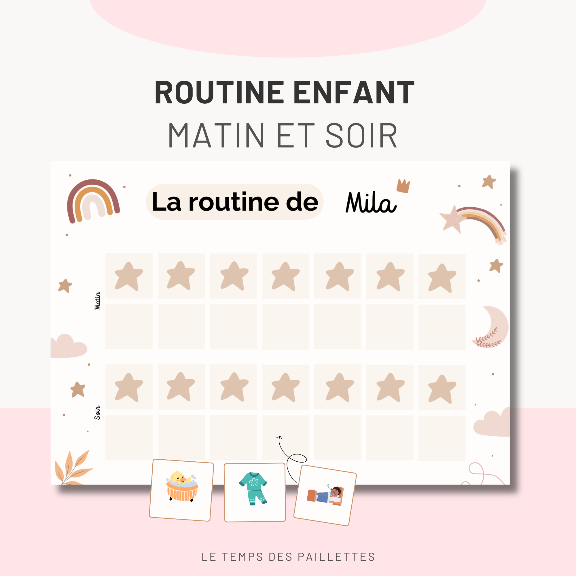 Tableau de routine enfant matin et soir Montessori Gratuit à Imprime ...
