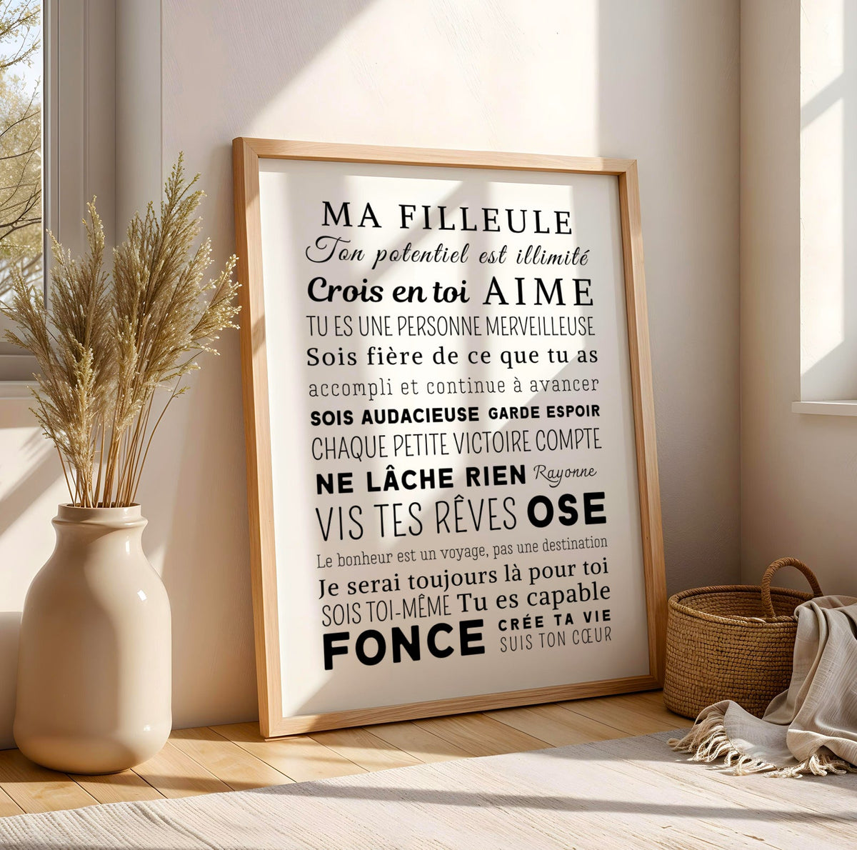 Affiches Filleule et Filleul Personnalisées – Cadeau Baptême Anniversaire Parrain Marraine Original