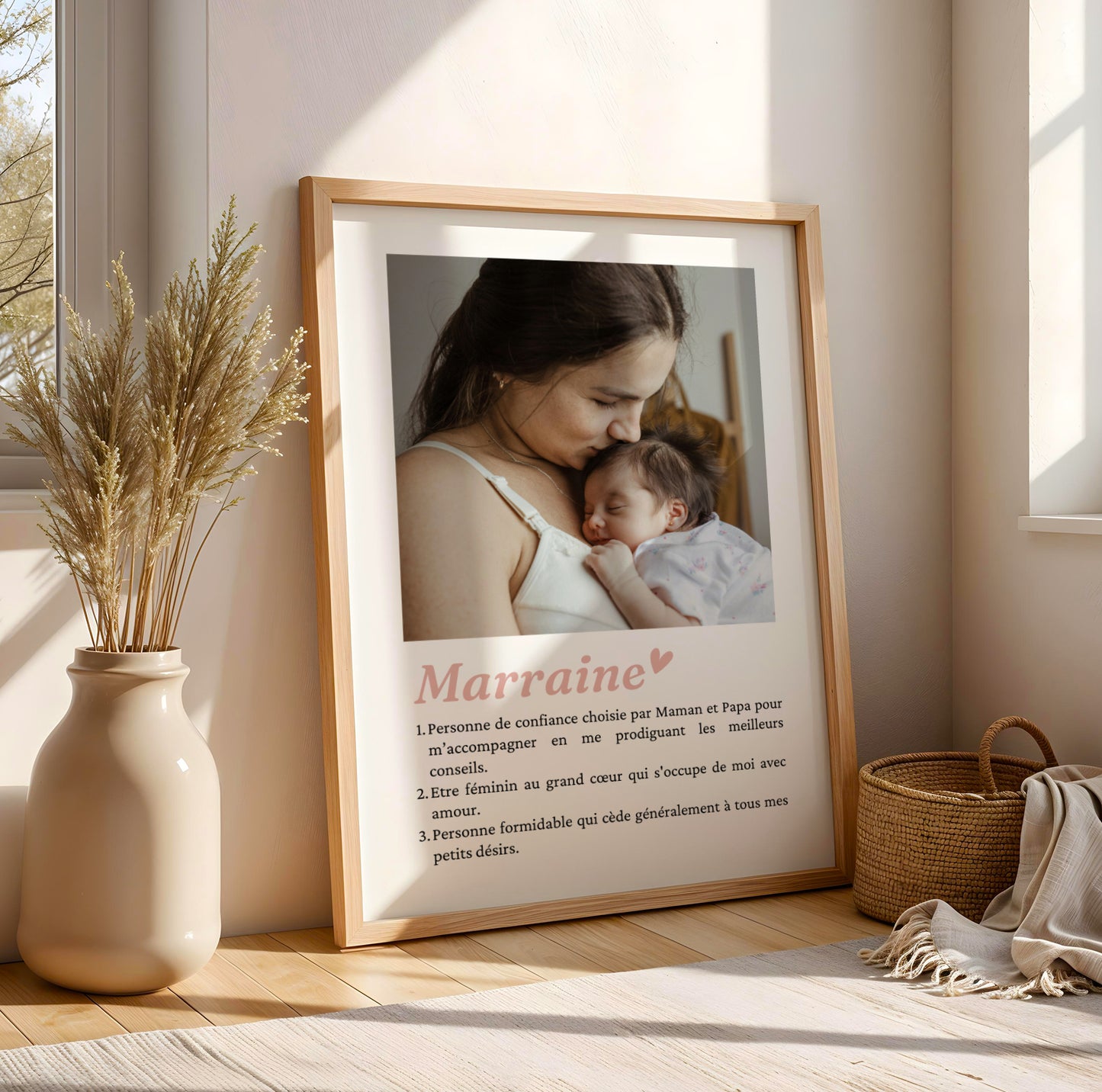 Affiche Définition Marraine Personnalisée – Mosaïque de 1, 6 ou 9 Photos - Image 4