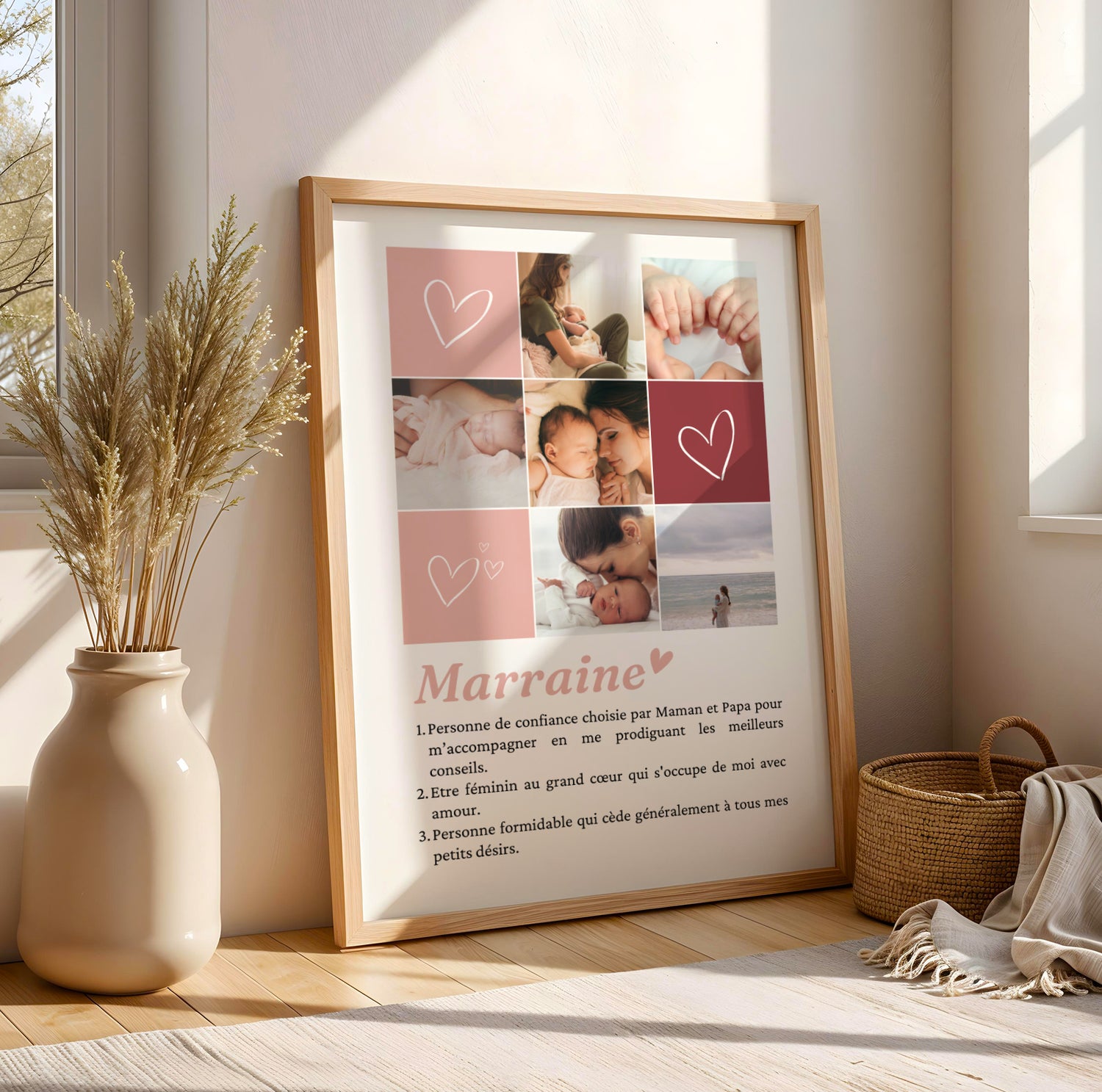 Affiche Définition Marraine Personnalisée – Mosaïque de 1, 6 ou 9 Photos - Image 5