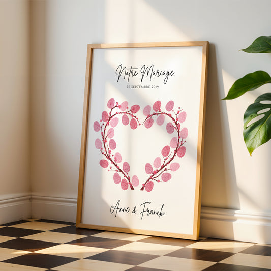 Arbre à empreintes personnalisé mariage / couple - Affiche à imprimer