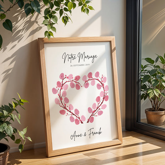Arbre à empreintes personnalisé mariage  / couple - Affiche à imprimer