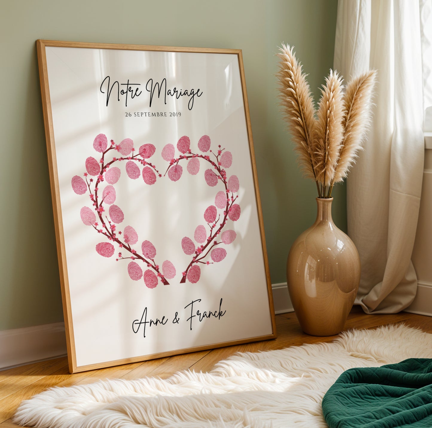 Arbre à empreintes personnalisé mariage  / couple - Affiche à imprimer - Image 3