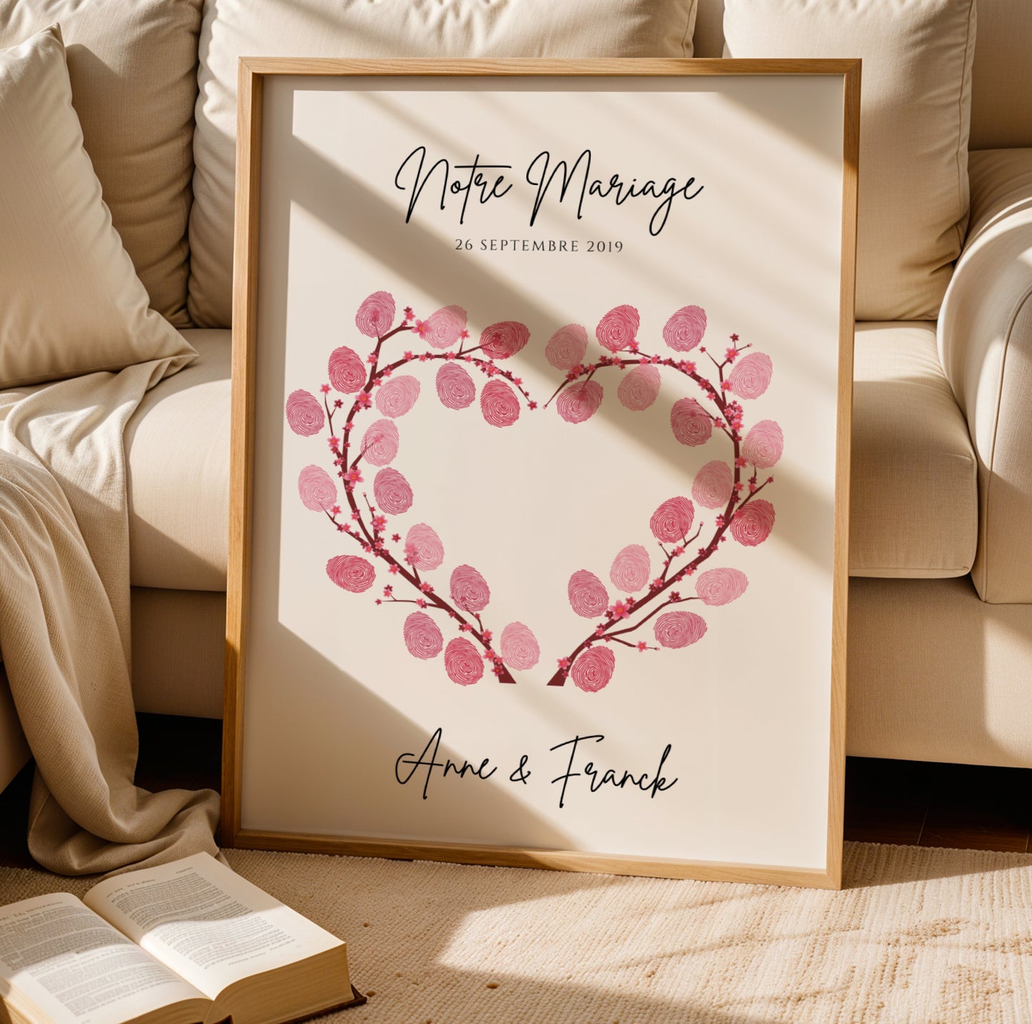 Arbre à empreintes personnalisé mariage  / couple - Affiche à imprimer - Image 4
