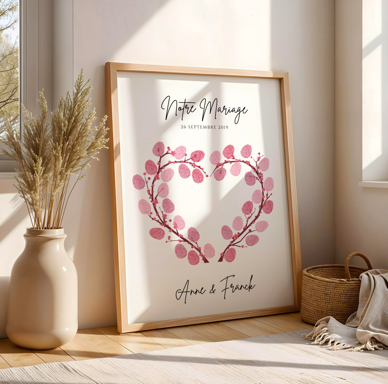 Arbre à empreintes personnalisé mariage  / couple - Affiche à imprimer - Image 5